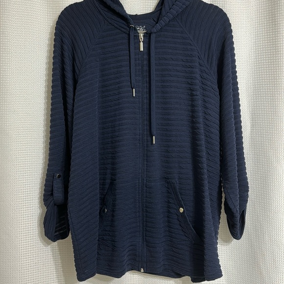 Style&co sport navy light weight hoodie. Size2X - Picture 1 of 4